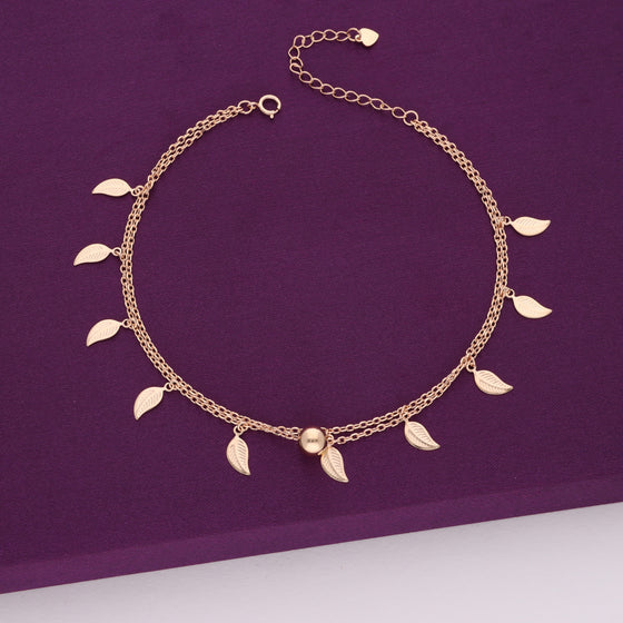 A Flora of Charms Silver Anklet