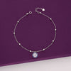 TRENDY EVIL EYE & SILVER BEADS SILVER CHAIN ANKLET