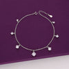 Charms of Solitaire Orbs Silver Anklet