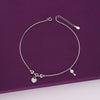 Heart & Key Silver Anklet