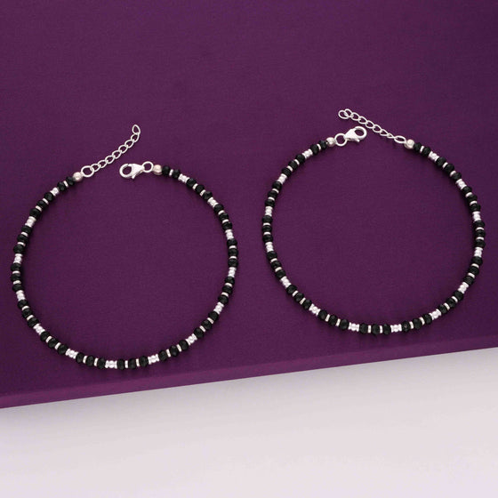 Dual Silver Black Silver Nazaria Anklet