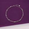 Argent Spheres Layered Silver Anklet
