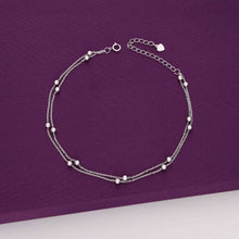  Argent Spheres Layered Silver Anklet
