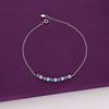 Ultra(white & marine) Evil Eye silver Anklet