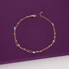 Evil Eye and Orbs Layered Silver Anklet