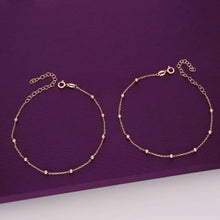  Rose Gold Spheres Layered Silver Anklet