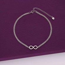  Double Strand Single Infinity Silver Anklet