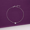 STYLISHLY SLEEK SILVER HEART ANKLET