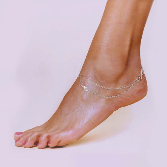 Minimalistic Infinity Silver Anklet