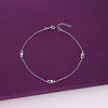 Conjoined Heart Silver Minimal Anklet