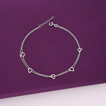  Minimalistic Heart Silver Anklet