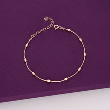  A String of Ingots Rose Gold Silver Anklet