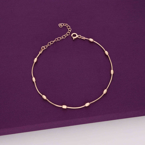 A String of Ingots Rose Gold Silver Anklet