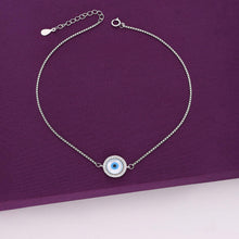  Minimalistic Evil Eye Silver Anklet