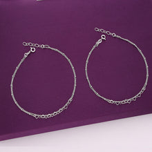  Sterling Silver Heart Layered Anklet