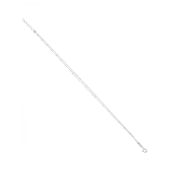 Sterling Silver Heart Layered Anklet