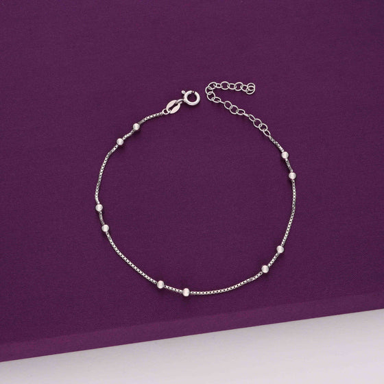 Argent Spheres Duo Silver Anklet