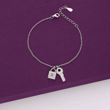  Lock & Key Silver Charm Bracelet