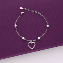  Pearls With a Heart Silver Charm Bracelet