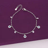 Sterling Silver Evil Eye Zircon Charm Bracelet