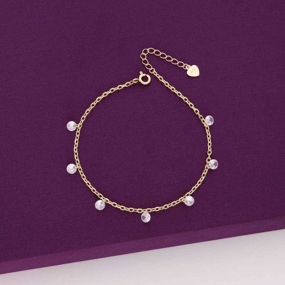 Sterling Silver Zircon Charm Bracelet