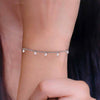 Sterling Silver Zircon Charm Bracelet