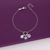 Trendy Evil Eye Charm Silver Bracelet