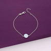 Trendy Enamelled Single Evil Eye Silver Bracelet