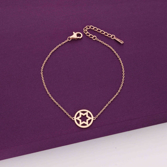 Minimal Star of David Casual Silver Bracelet