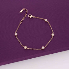  Minimal Zircon Beaded Casual Rose Gold Bracelet