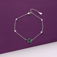  Minimal Green Star & Silver Beads Casual Bracelet