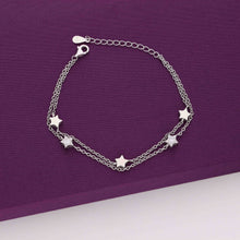  Minimal Double Layered Silver Stars Casual Bracelet