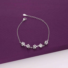  Trendy Zircon Embedded Cubes Silver Bracelet