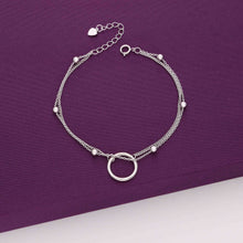  Minimal Double Layered Silver Beaded Casual Bracelet