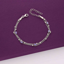  Sterling Beads Evil Eye 3-Layered Casual Silver Bracelet