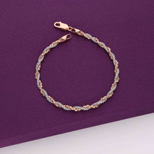  Twisted Vine Casual Rosegold And Silver Bracelet