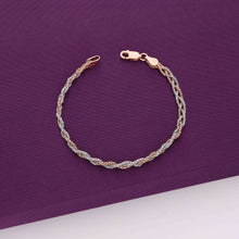  Knotted Shimmers Thin Casual Rosegold And Silver Bracelet
