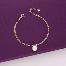  Oyster Pearl Link Silver Bracelet
