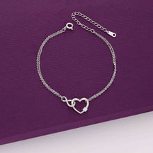 Pave Bezel Diamond Heart Silver Bracelet