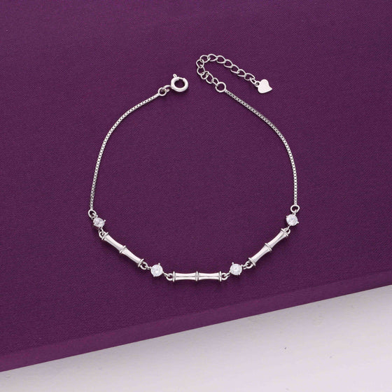 Simple Sterling Silver Plate Casual Bracelet