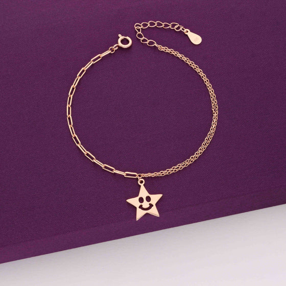 Smiley Star Casual Silver Bracelet