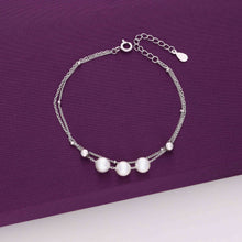  2-Layered Pearl Essence Silver Bracelet