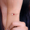 Red Heart Solitaire Silver Casual Bracelet