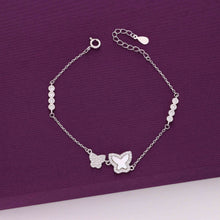  CRYSTAL BUTTERFLY SILVER BRACELET