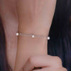 2-Layered Pearl Brilliance Silver Bracelet