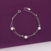 2-Layered Pearl Brilliance Silver Bracelet