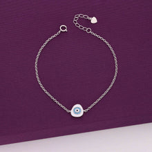  CHIC ENAMELLED EVIL EYE SILVER BRACELET