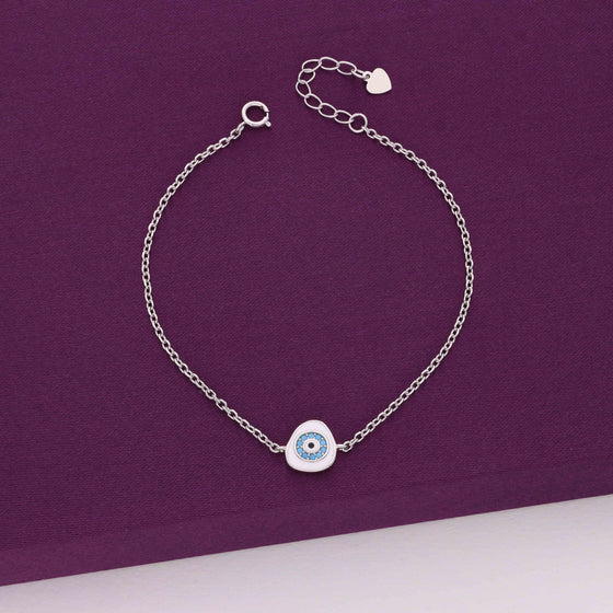 CHIC ENAMELLED EVIL EYE SILVER BRACELET