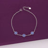 Minimalistic Triple Evil Eye Silver Bracelet