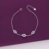 STYLISH TRIPLE EVIL EYE SILVER BRACELET